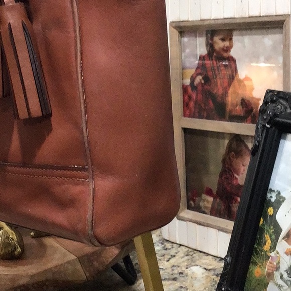 Coach Legacy Leather Tanner Crossbody Tote Handbag Cognac - Picture 9 of 16